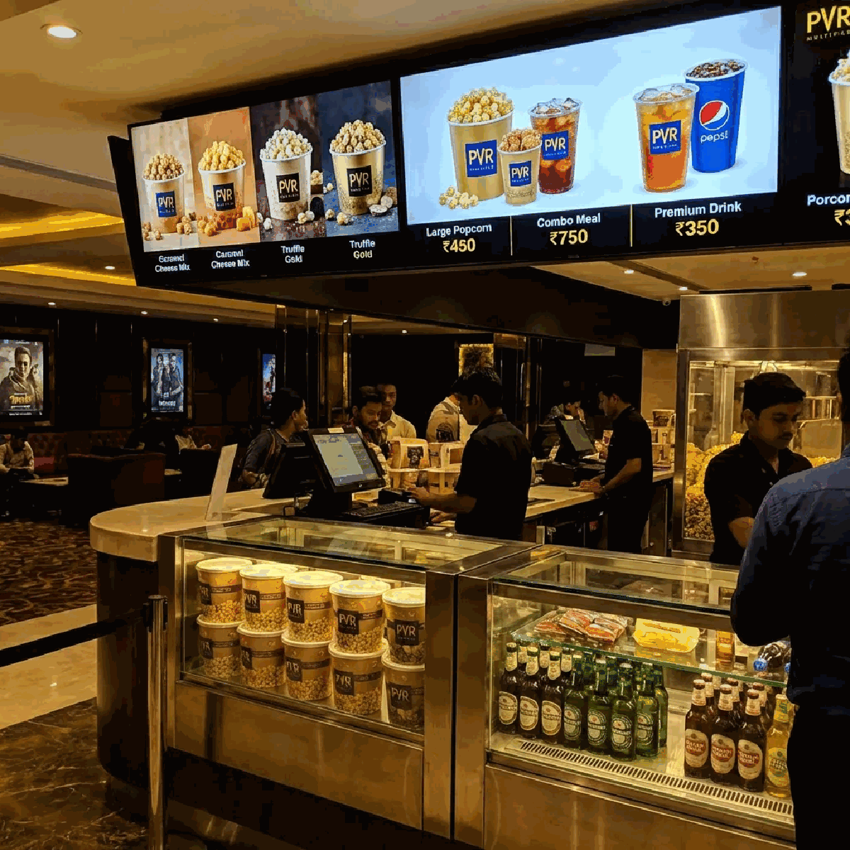 Old single-screen cinema hall contrasted with a modern Indian multiplex