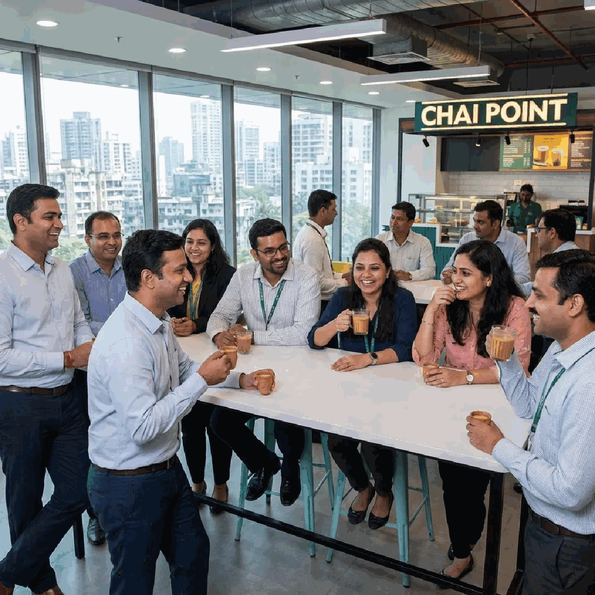 Office workers taking chai break