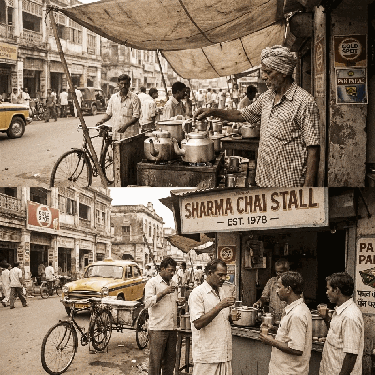 Vintage chai stall from 1990s India